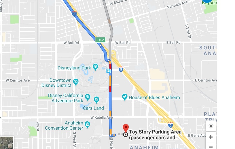 disneyland toy story parking lot map